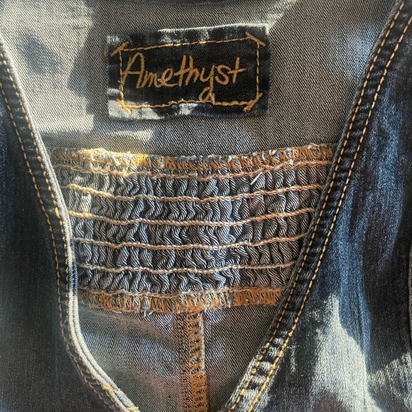 Aesthetic Jean Vest with Front Pockets/ Fairy Grunge Aesthetic/Hippie Aesthetic - Picture 2 of 4
